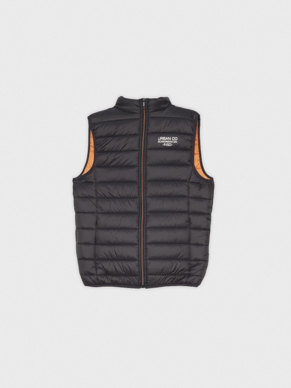  Quilted vest with graphic black front view