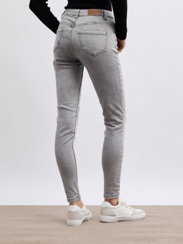 Basic gray skinny jeans grey middle back view