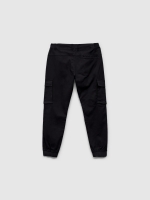 %Pto% Jogger pants with pocket legs black front view