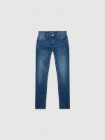 %Pto% Jeans slim tiro medio denim azul vista frontal