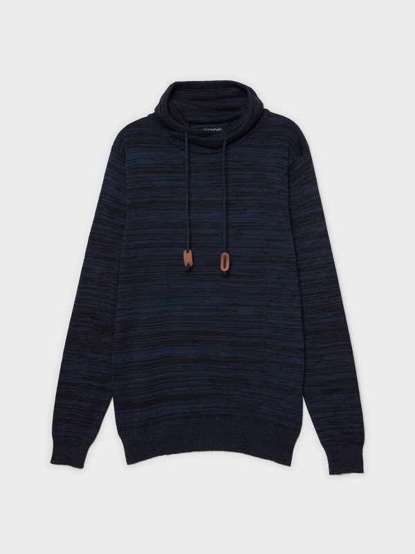  Fleece turtleneck sweater blue