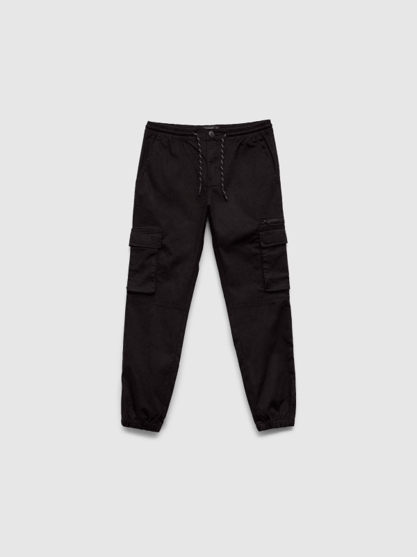  Multipocket jogger pants black front view