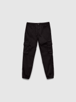 %Pto% Calças jogger com vários bolsos preto vista frontal