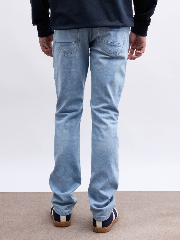 Basic light blue jeans blue middle back view