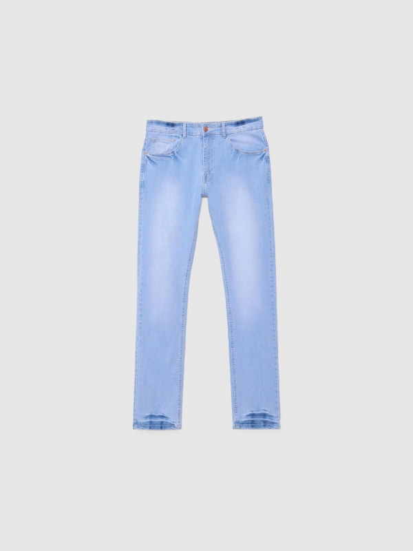 Basic light blue jeans blue detail view