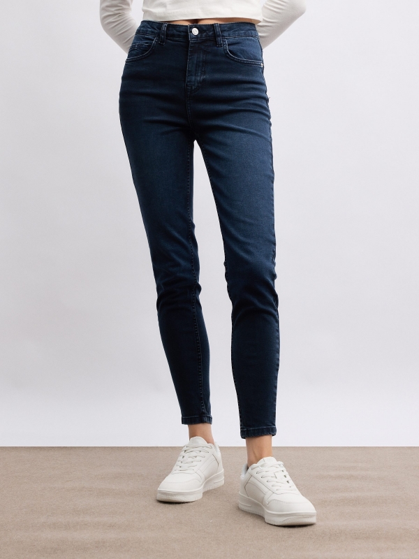 Basic denim skinny jeans blue middle front view