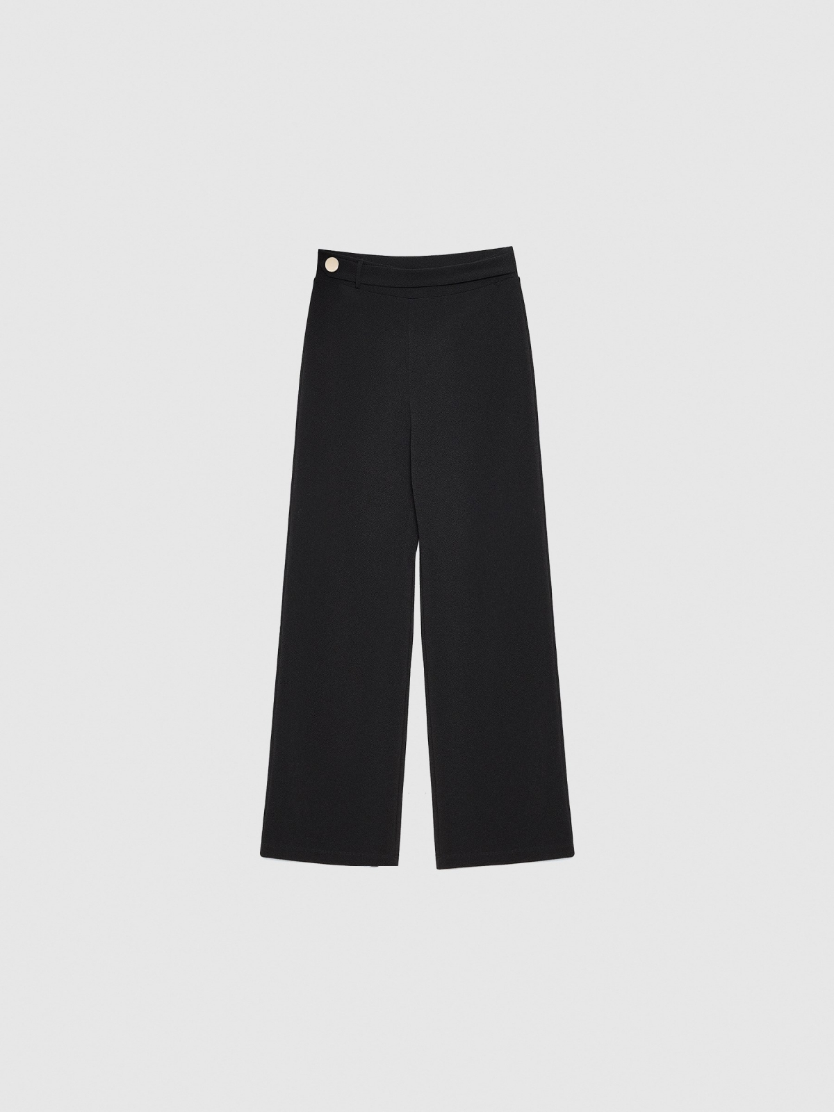  Palazzo pants with button black front view