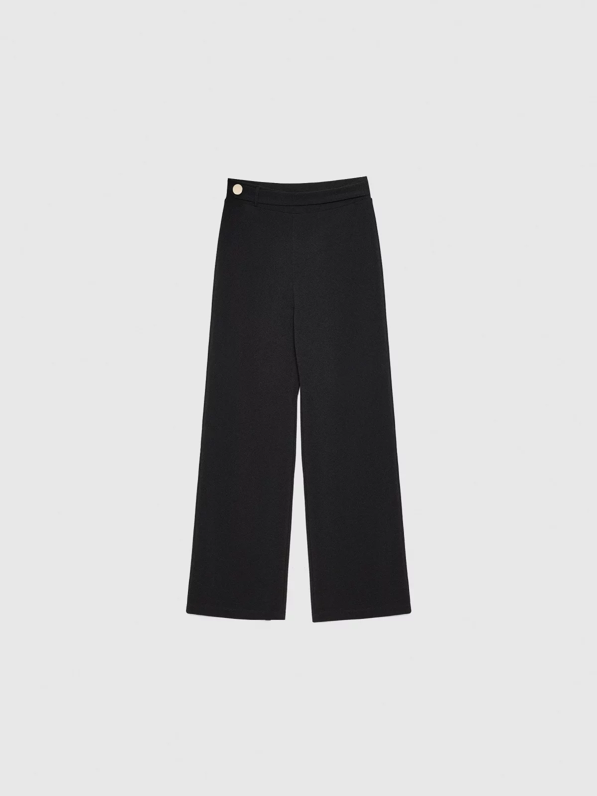  Pantalón palazzo con botón negro vista frontal