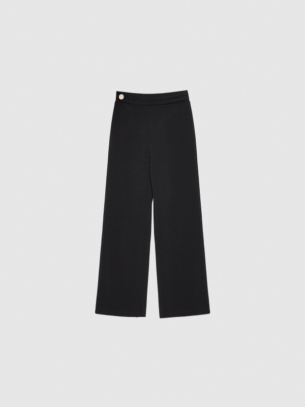  Palazzo pants with button black front view