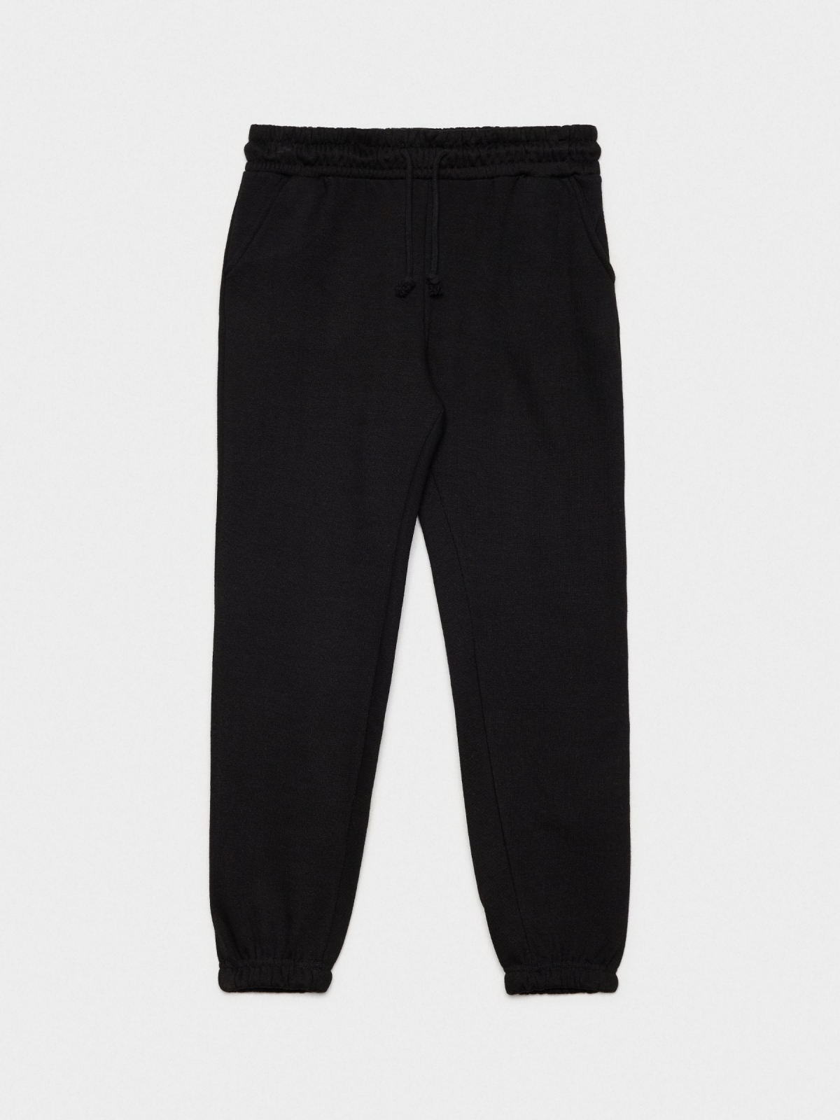  Pantalón jogger felpa negro vista frontal