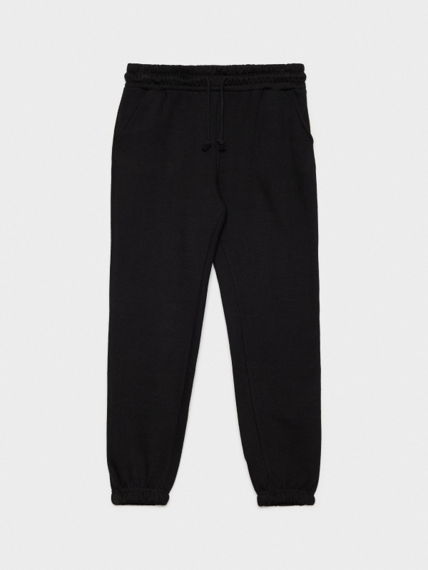  Plush joggers black front view