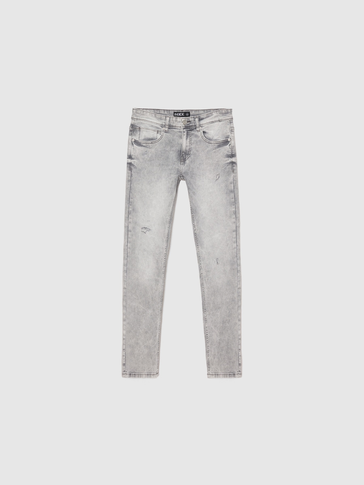 Jeans super slim gris gris vista detalle