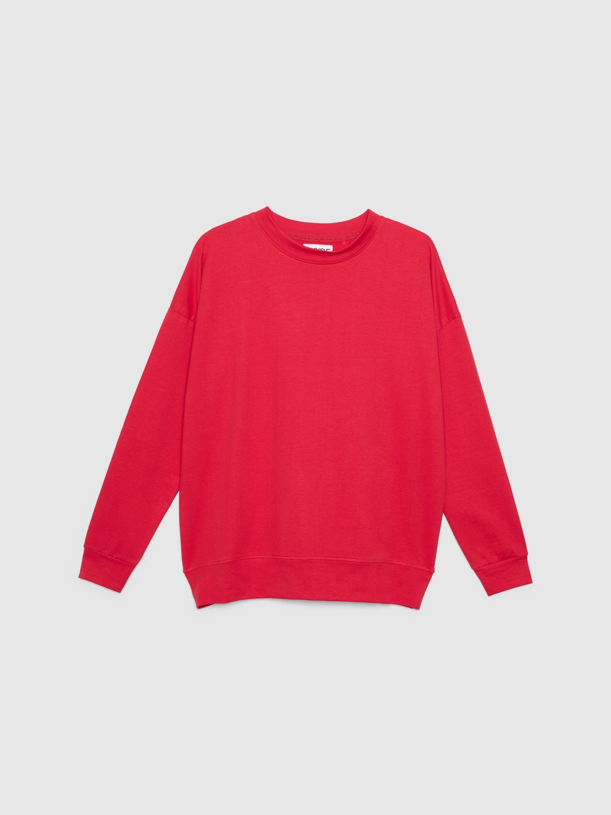  Camisola básica oversized vermelho