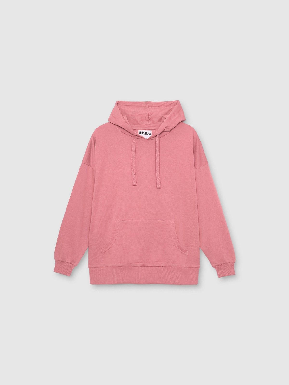 Basic kangaroo sweatshirt light pink detail view