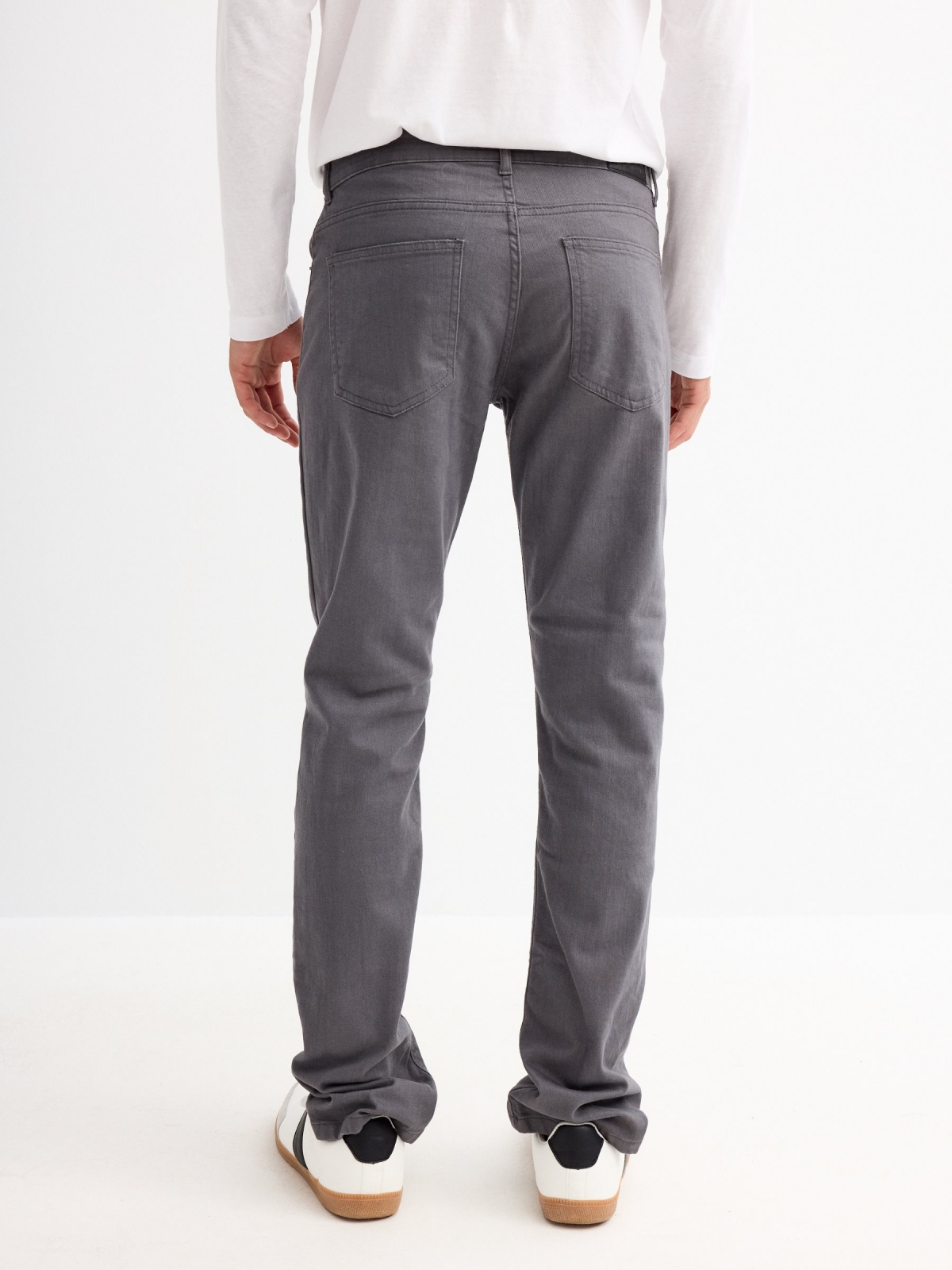 Basic colored jeans grey middle back view