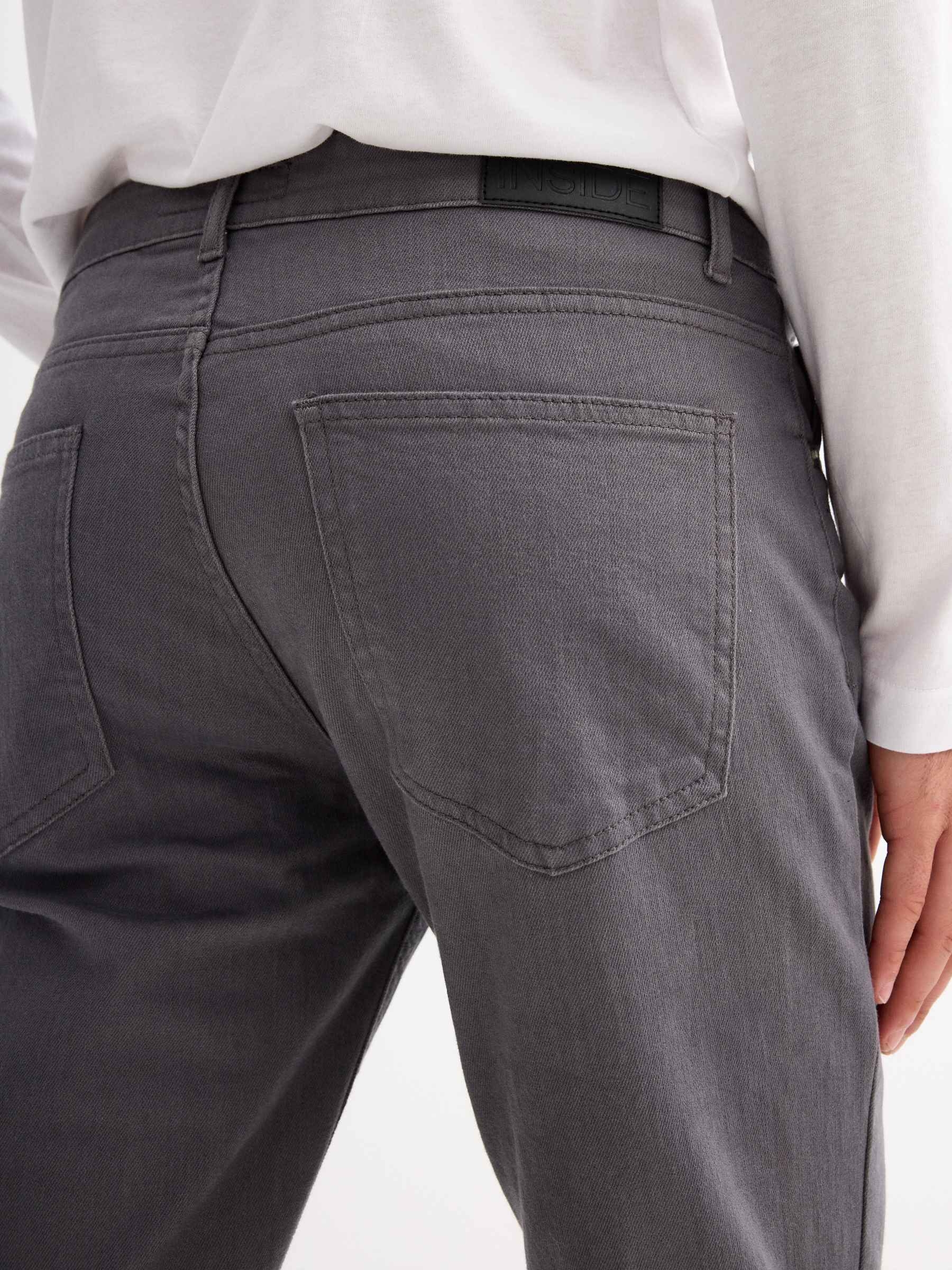 Basic colored jeans grey general front view