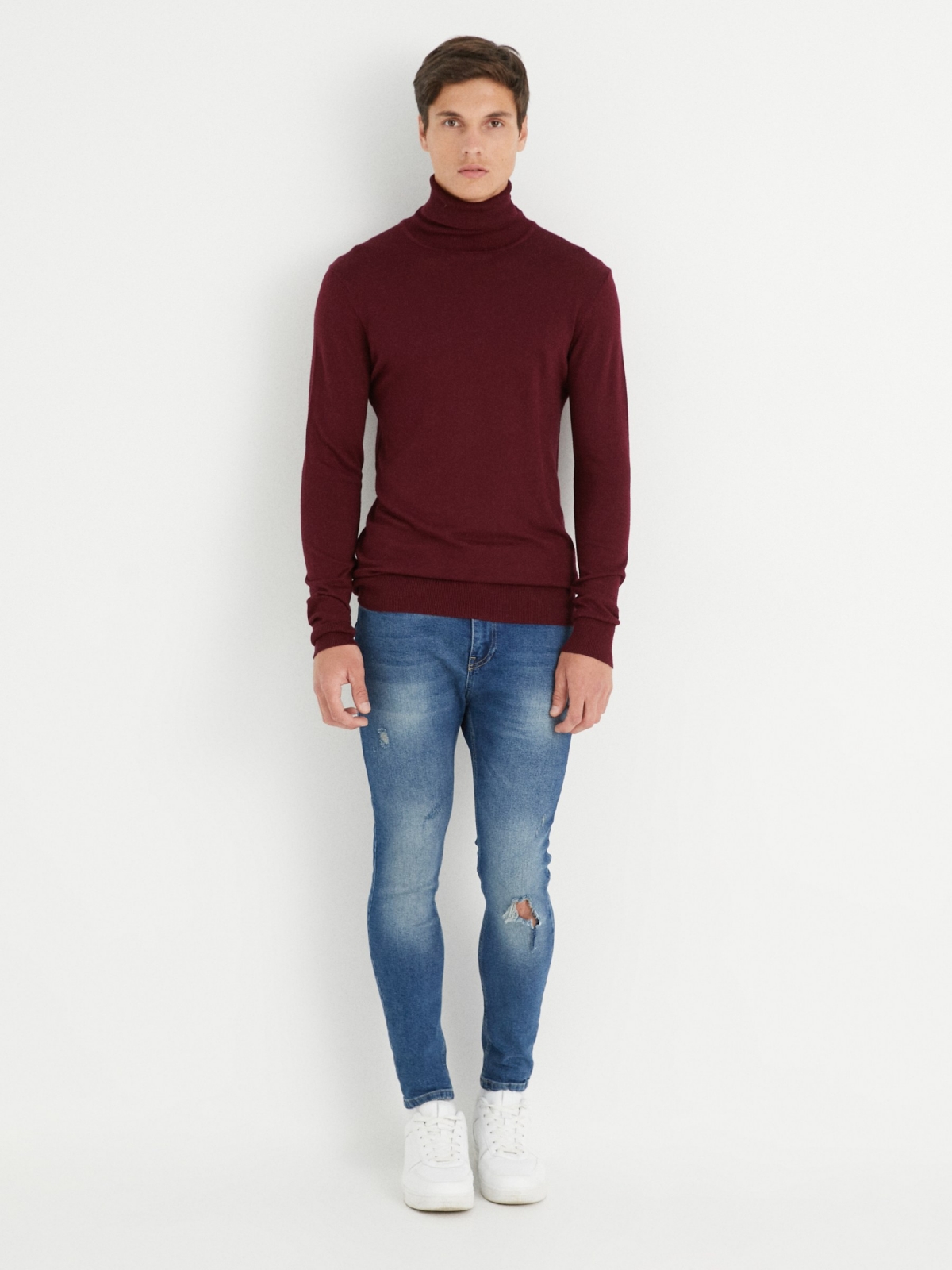 Basic turtleneck sweater red vista general frontal