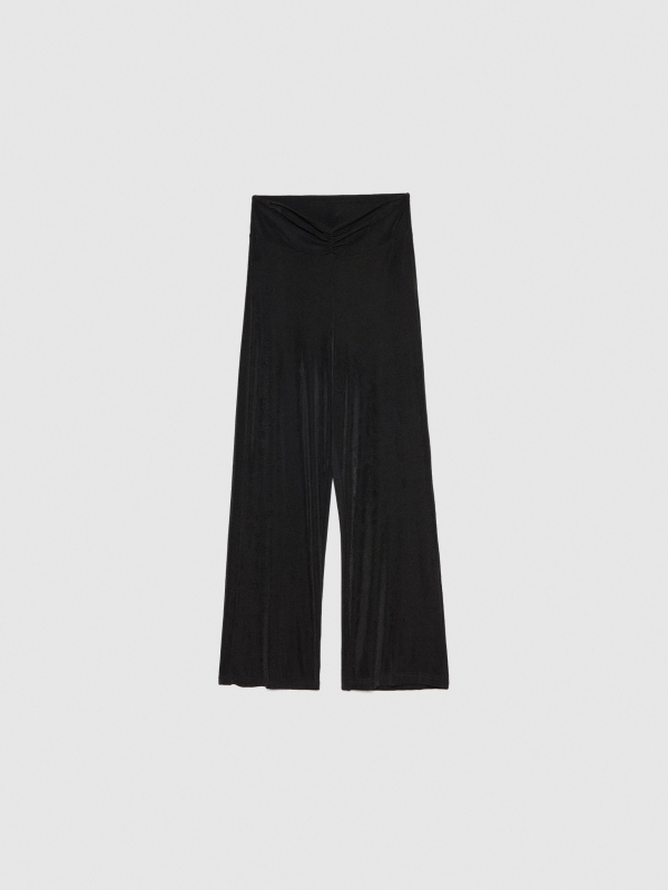  Ruched culotte trousers black