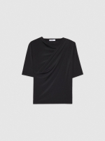 %Pto% Camiseta drapeada negro