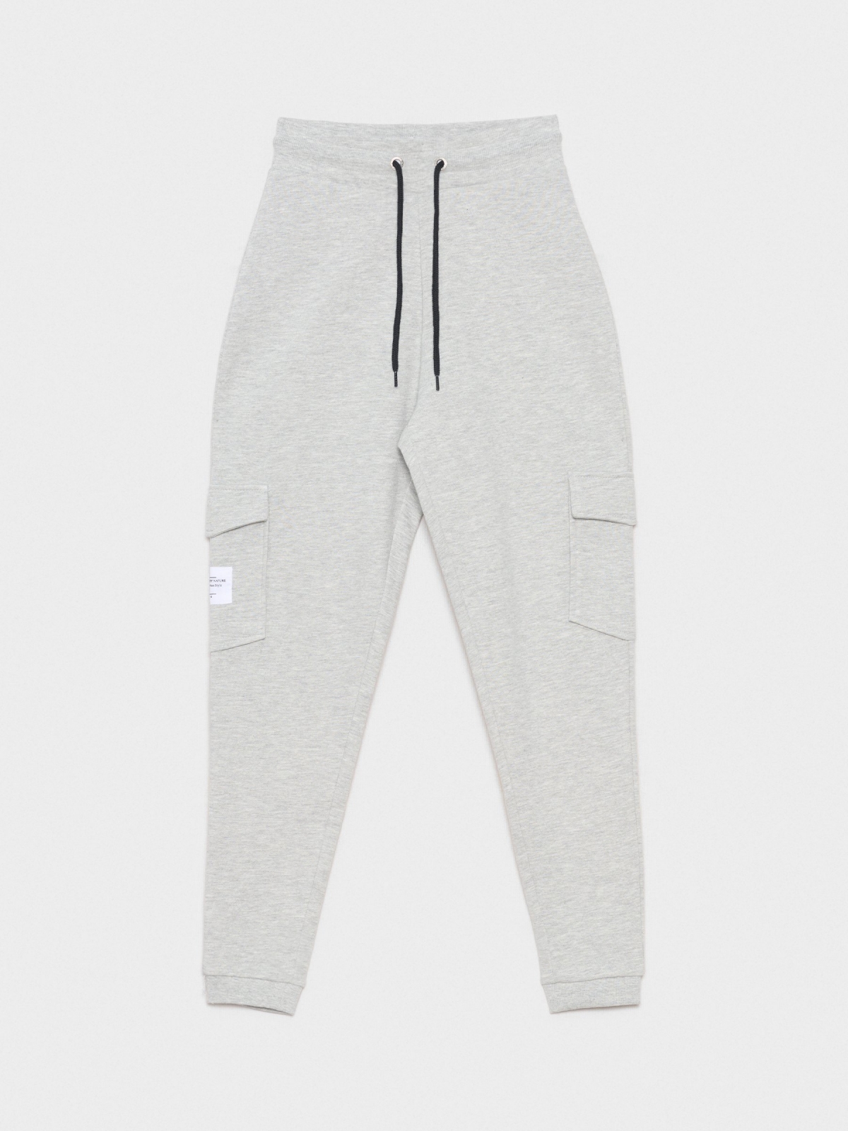  Black jogger pants with pockets melange grey