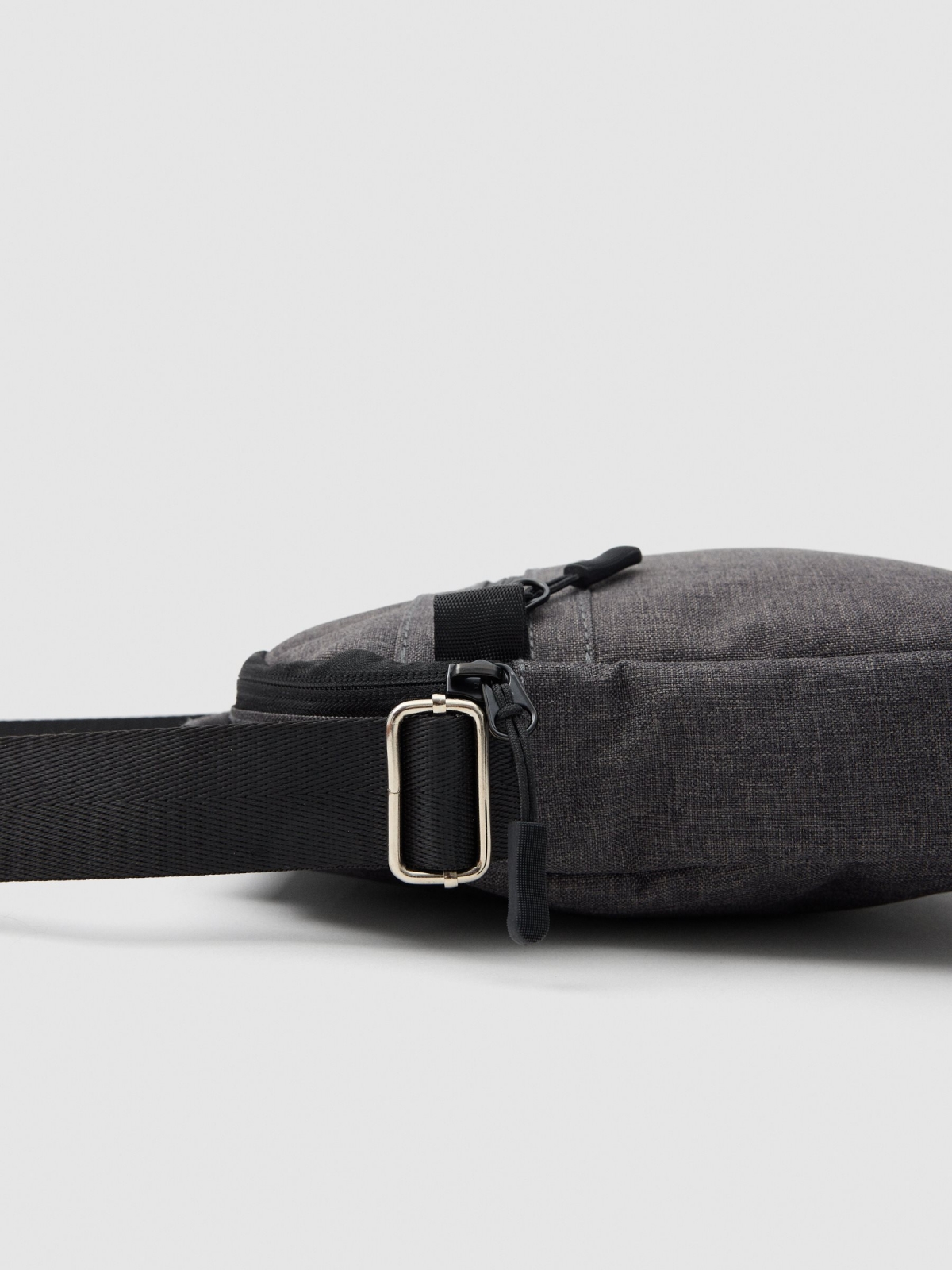 Crossbody bag with pockets grey 45º side view