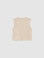 %Pto% Sleeveless knitted top taupe