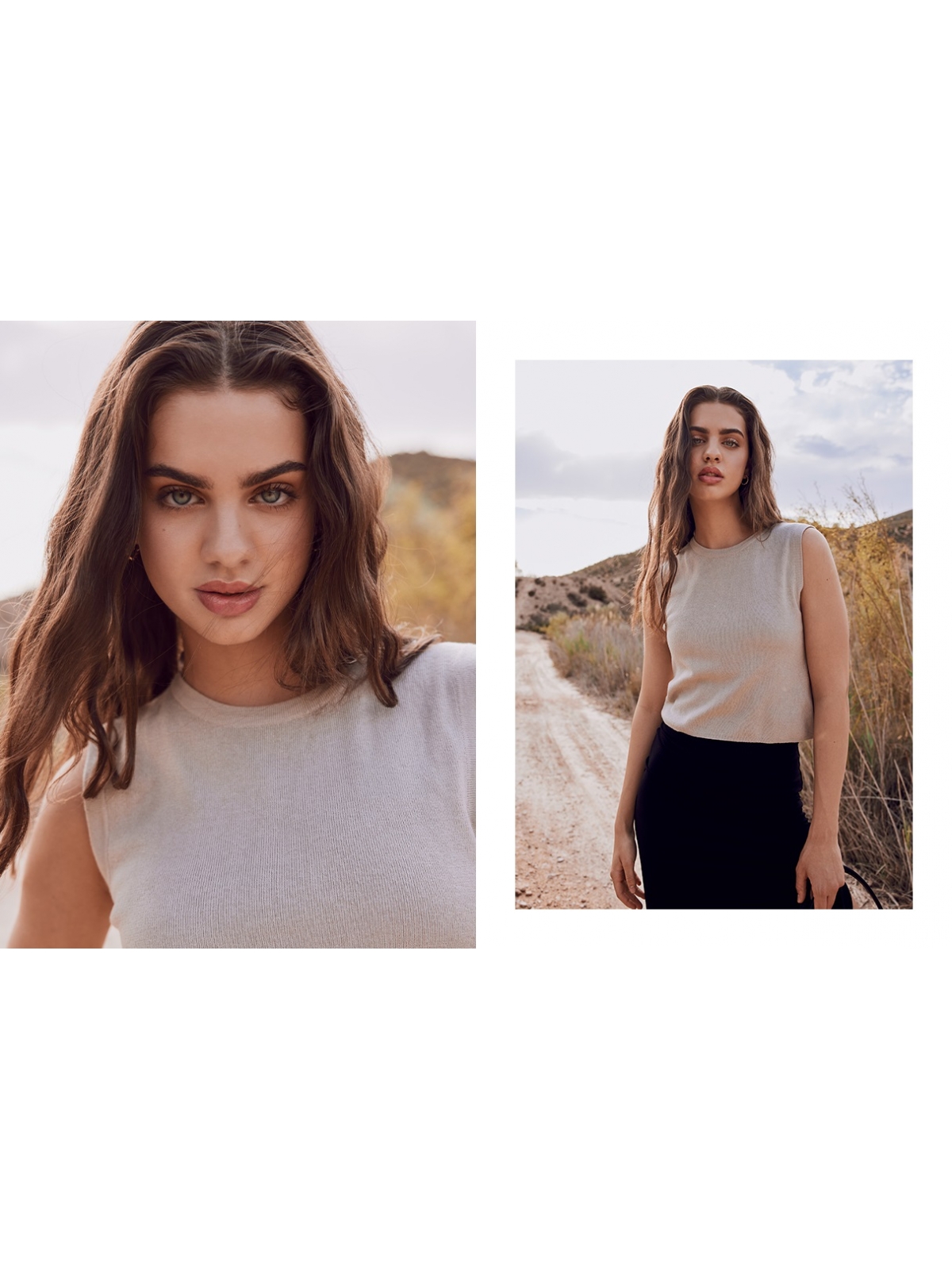 %NewExtra% Sleeveless knitted top taupe