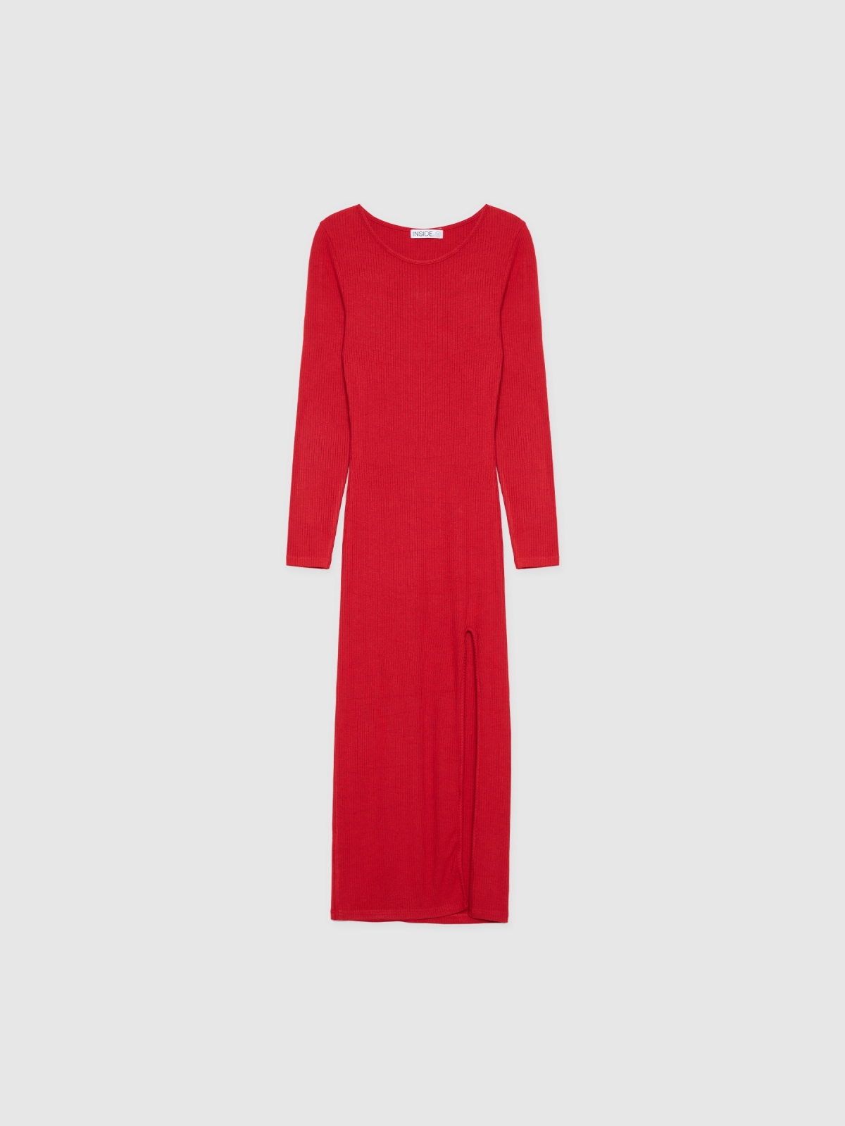  Midi dress with slit carmine front view