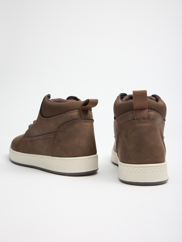 Casual High-Top Sneakers in Gray brown detail view