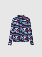 %Pto% Perkins long sleeve floral t-shirt multicolor front view