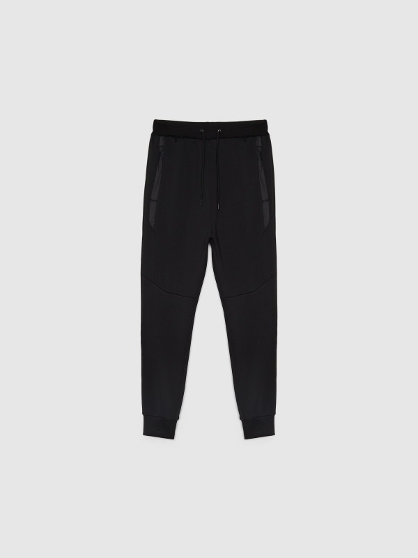 Sport jogger trousers black detail view