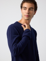 %Pto% Camisola básica com gola redonda azul marinho