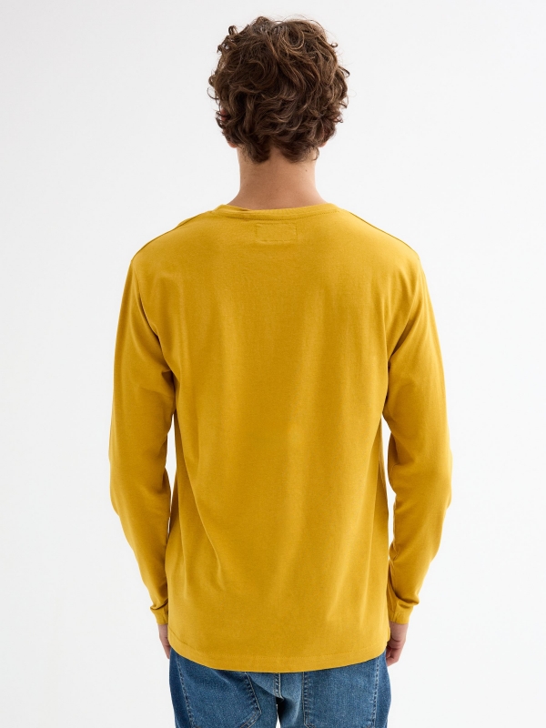 Long sleeve t-shirt ochre middle back view