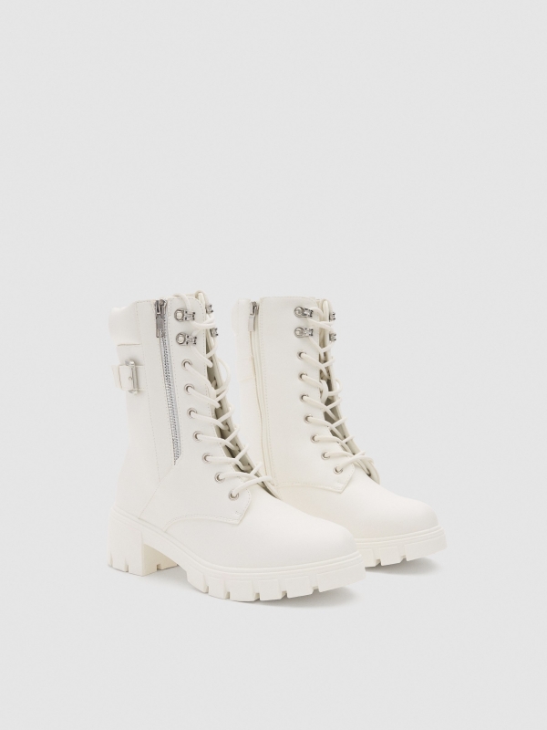 White military boot white 45º front view