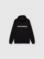 %Pto% Sudadera cuello chimenea con gráfico negro vista frontal