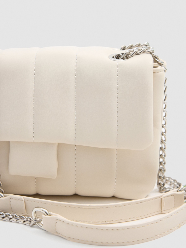 Padded shoulder bag ivory detail view