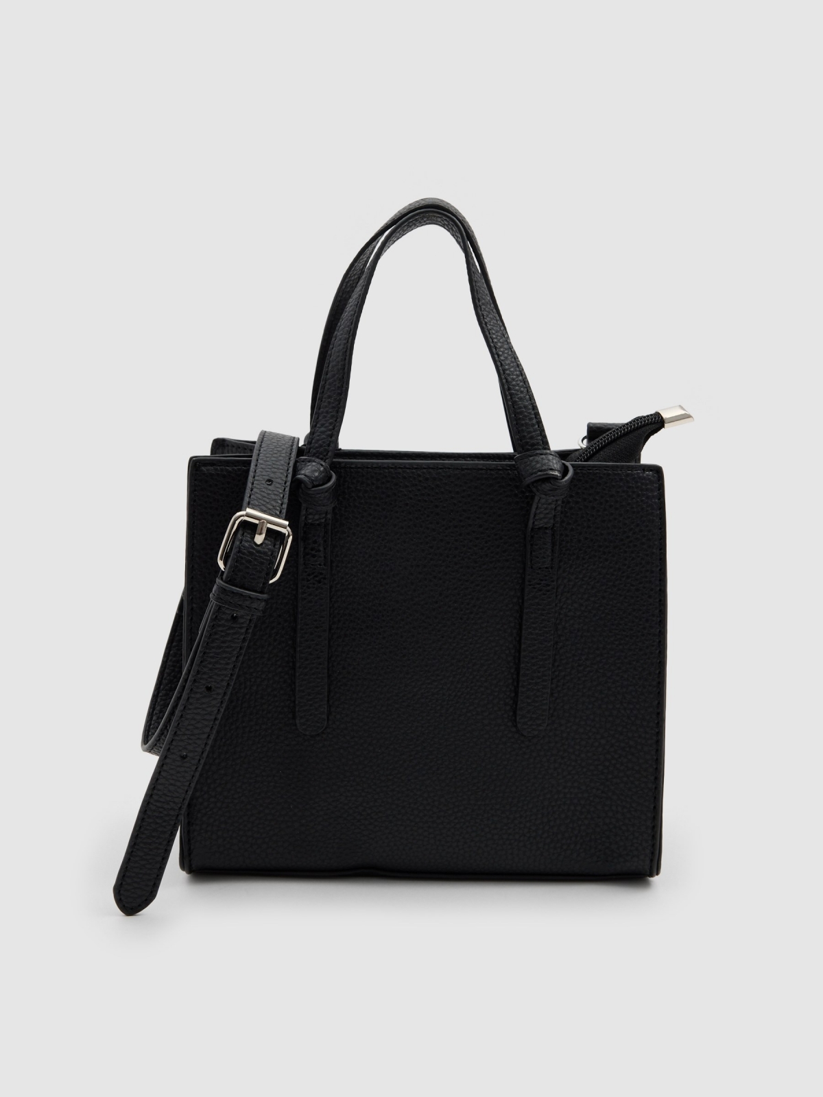 Bolso shopper negro vista lateral 45º