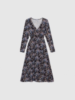 %Pto% Vestido midi cruzado estampado flores multicolor vista frontal