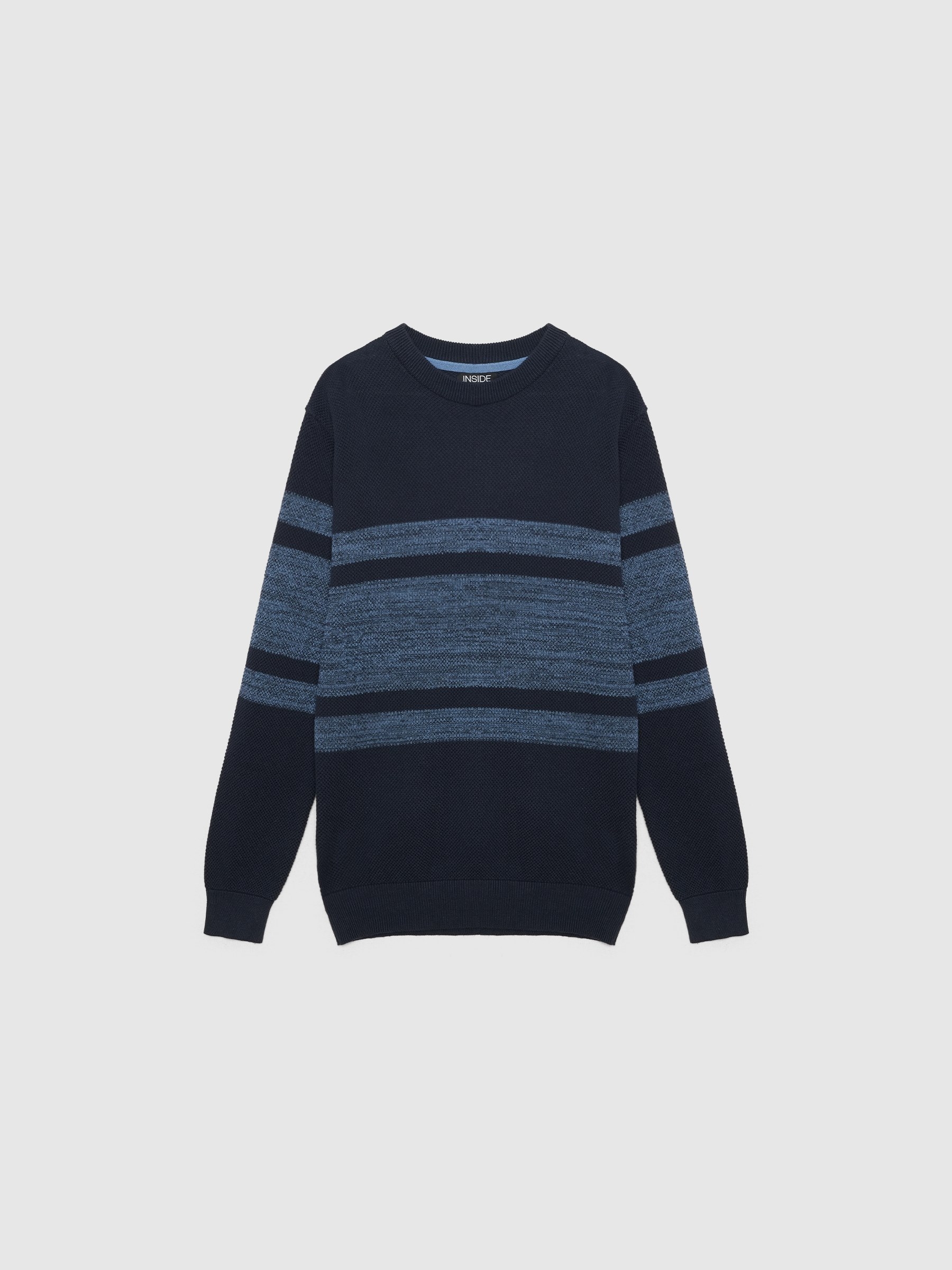 Jersey a rayas bicolor azul marino vista media frontal