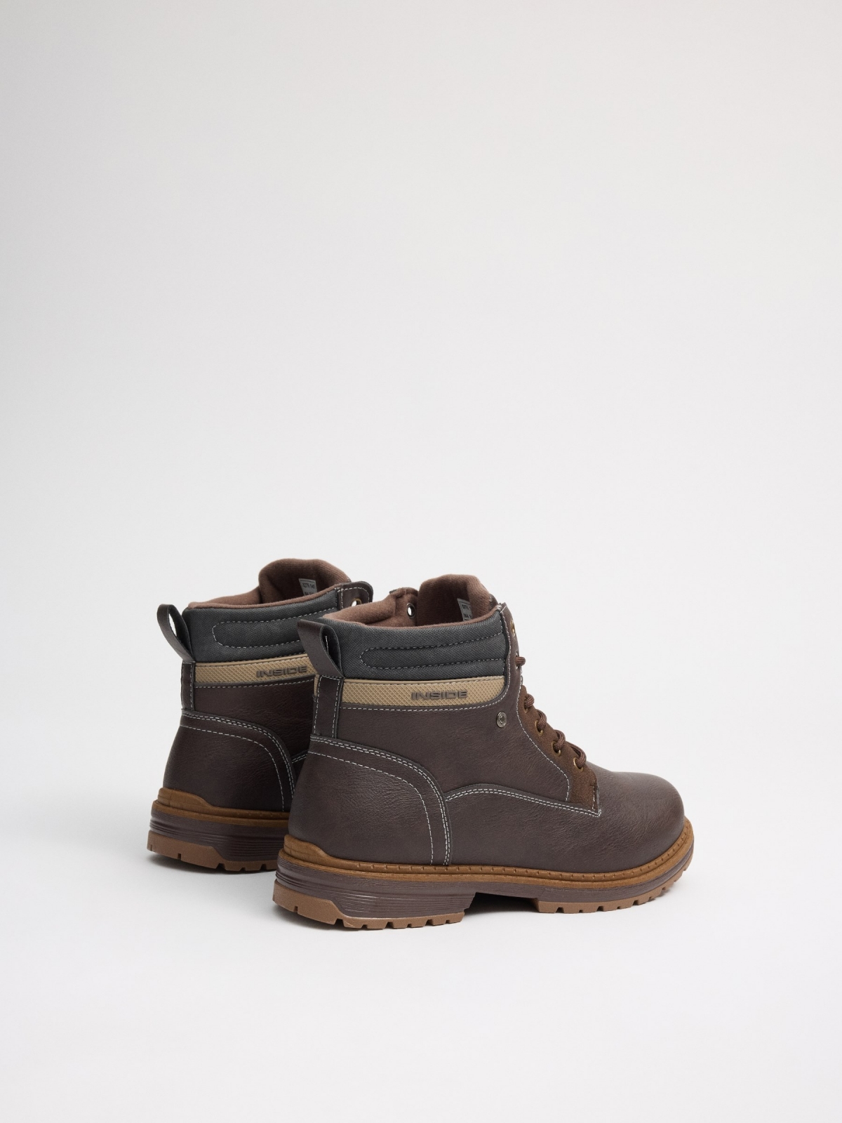 Brown combined mountaineer boot brown 45º front view