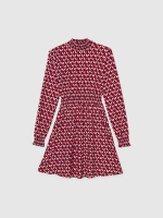%Pto% Mini vestido com estampado geométrico vermelho vista frontal