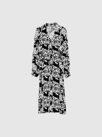 %Pto% Vestido de camisa midi preto vista frontal