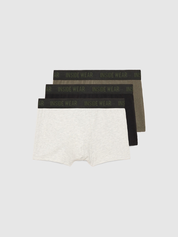 Plain boxer briefs Pack 3 multicolor