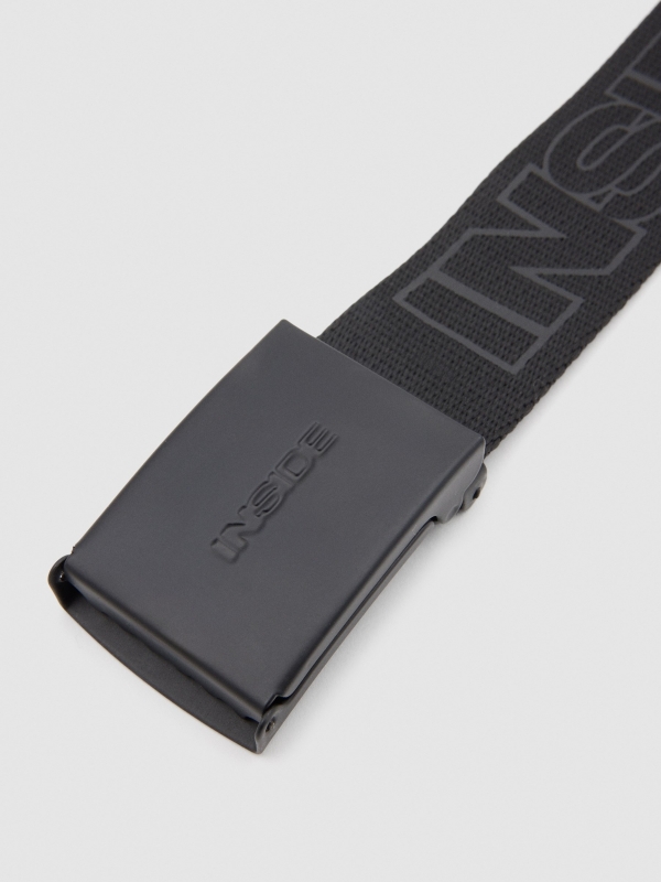 Canvas belt black detail view