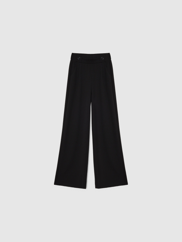 Wide leg fluid trousers black detail view