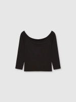 %Pto% Camiseta manga larga rib negra negro vista frontal