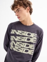 %Pto% Camiseta Inside manga larga gris oscuro