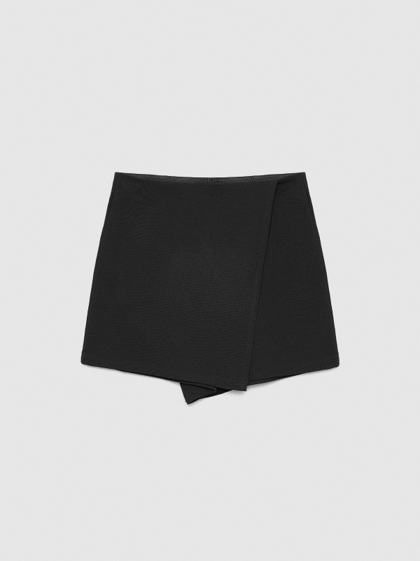  Crossed trouser skirt black front view