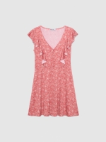 %Pto% Vestido mini volantes rojo mineral