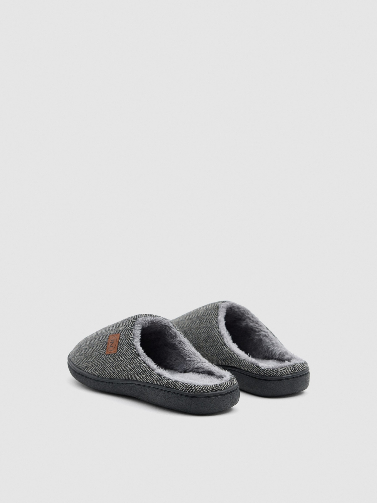 House slipper zigzag grey grey middle back view